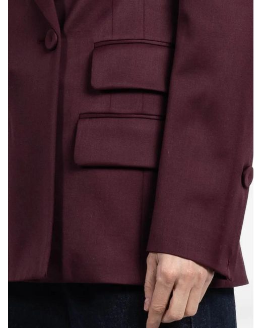 Another Tomorrow Purple Double-Breasted Blazer