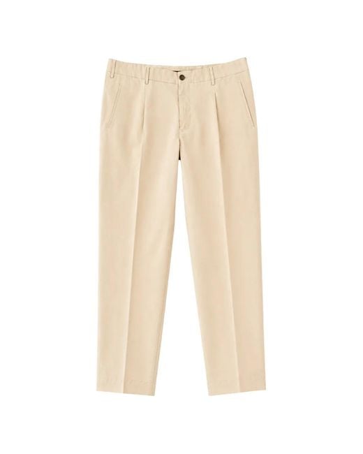 Incotex Natural Pressed-Crease Trousers for men