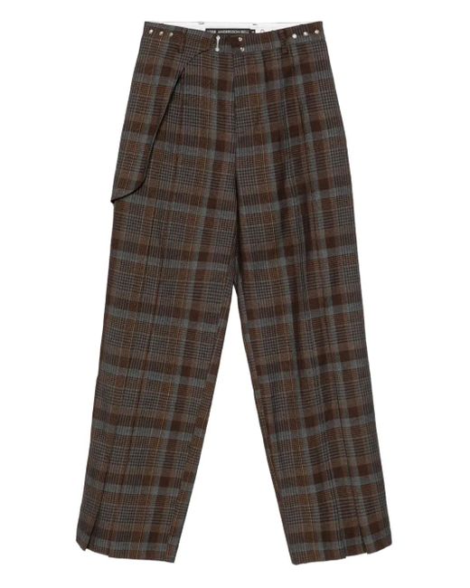ANDERSSON BELL Gray Soe Check-Wrap Apa753M Trousers for men