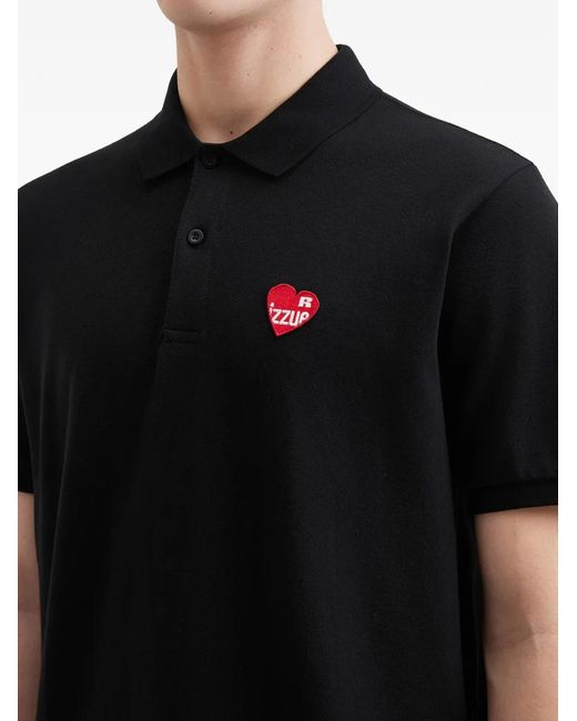 Izzue Black Appliqué Polo Shirt for men