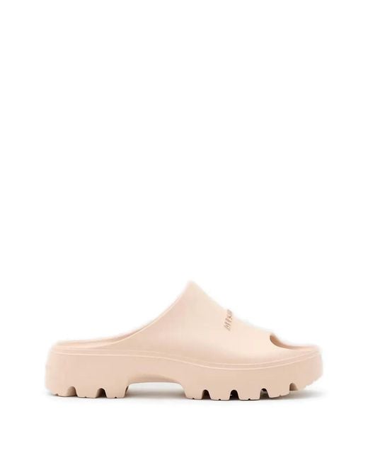 AllSaints Pink Eclipse Logo-Embossed Sandals