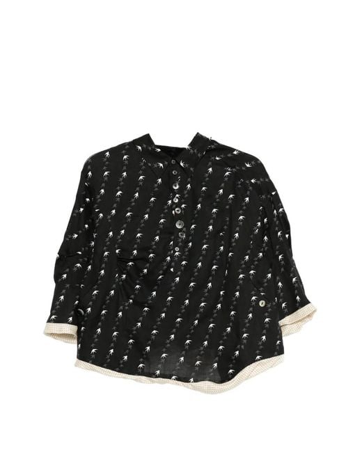 Undercover Black Bird Print Blouse