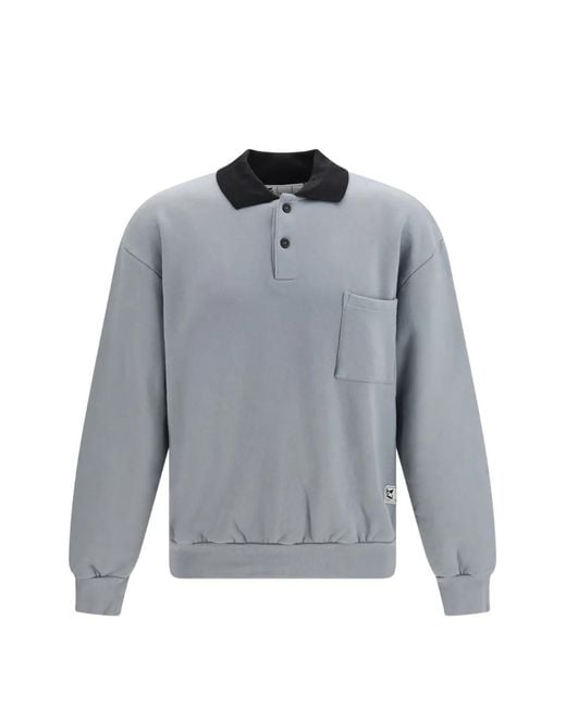 GR10K Gray Replicated 30001 Chest-Pocket Polo Sweatshirt for men