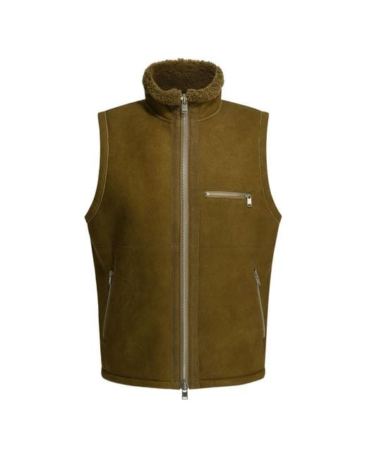 Nonnative Green Zip Collar Gilet for men