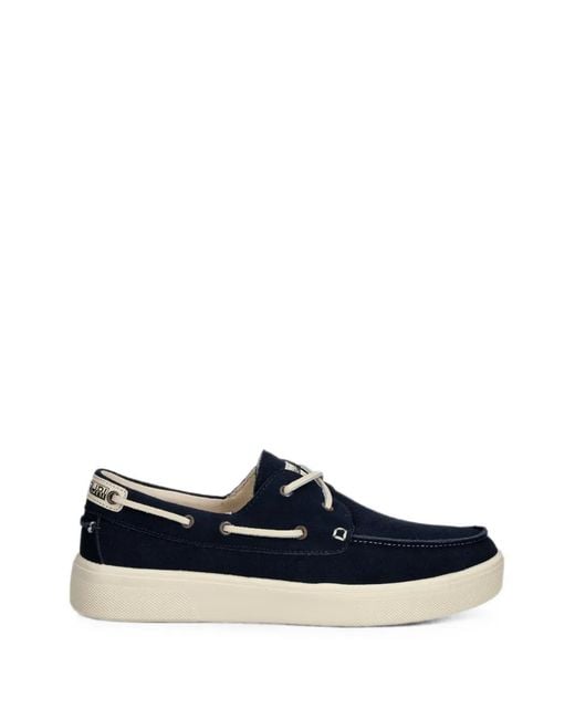 Napapijri Blue Bark Suede Boat Shoes for men