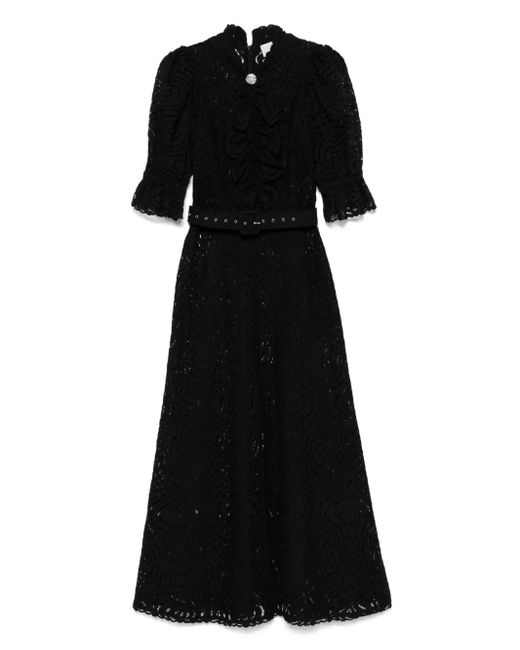 MOOS STUDIO Black Lace Maxi Dress