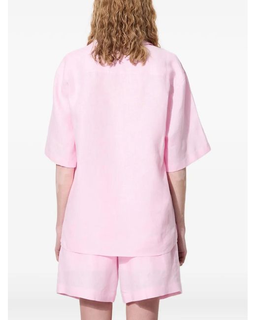 PANGAIA Pink Chest-Pocket Short-Sleeve Shirt