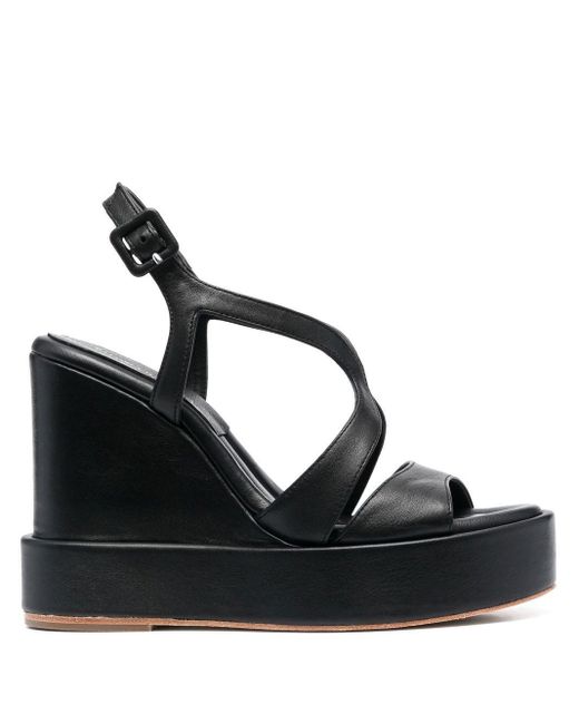 Paloma Barceló Eider 120mm Wedge Sandals in Black | Lyst UK