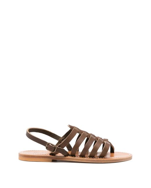 K. Jacques White Strappy Flat Sandals