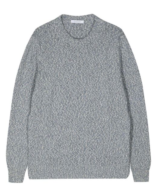 Cruciani Gray Knitted Cotton Jumper for men