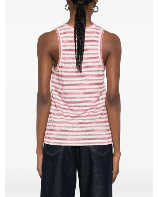 A.P.C. Pink Striped Tank Top