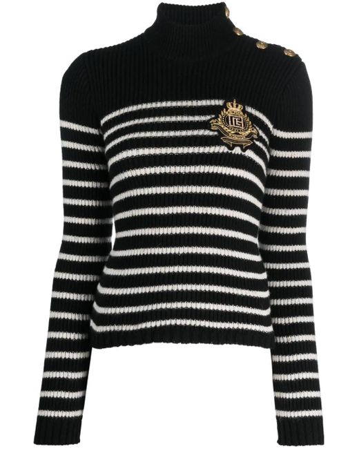 Jersey con parche del logo Balmain de color Black