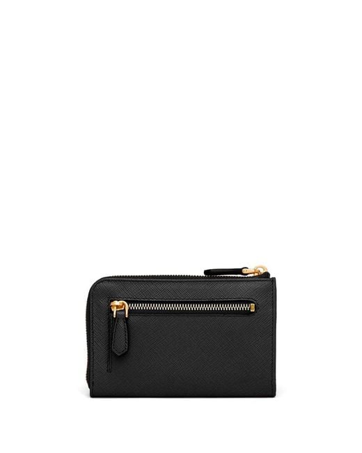 Prada Black Saffiano Leather Keychain Wallet