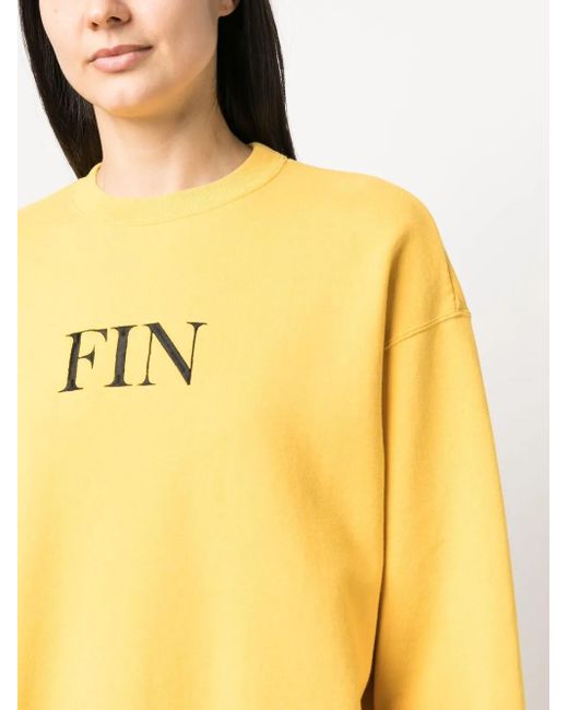Undercover Yellow Graphic-Print Cotton Sweatshirt