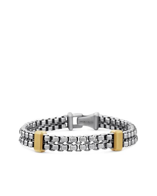 David Yurman White Sterling Double Box Chain Bracelet (10.5Mm) for men