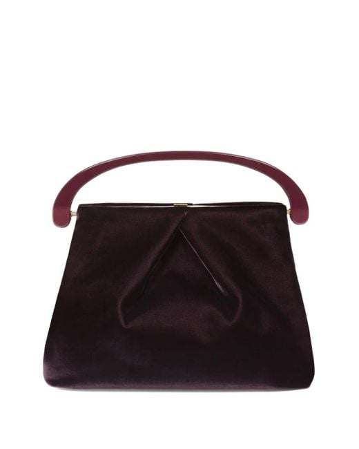 Dries Van Noten Geplooide Fluwelen Tas Met Handgreep in het Black