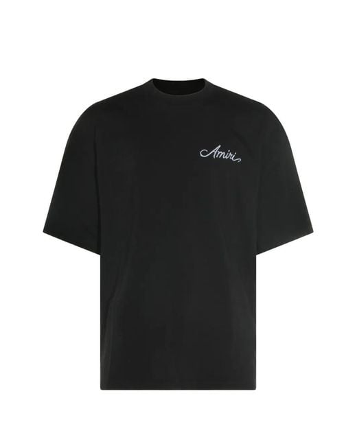 Amiri Black Logo-Embroidered T-Shirt for men