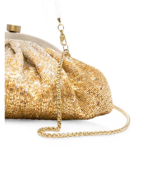 SLO_HAND_MADE Natural Beaded-Embellished Clutch Bag