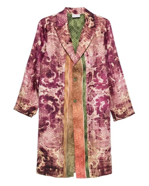 Pierre Louis Mascia Red Patterned Coat