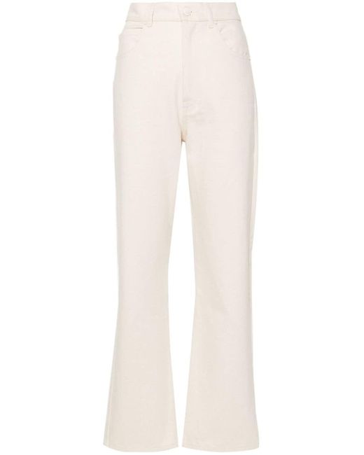 Pantalones rectos de talle alto Max Mara de color White