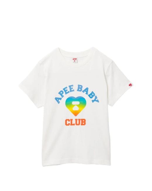 AAPE BY A BATHING AP White Camo Heart Graphic T-Shirt