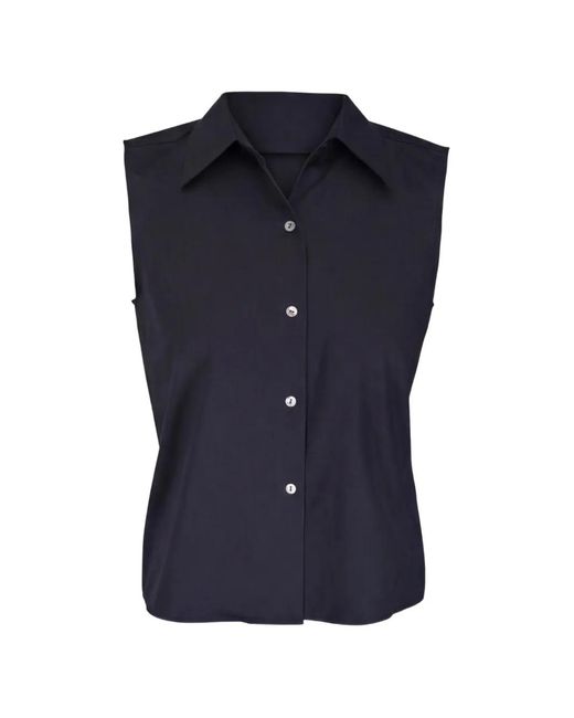 Vince Blue Sleeveless Button-Up Shirt