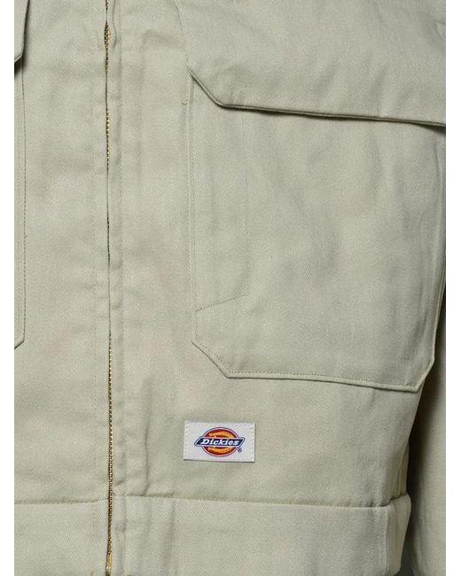 Dickies Gray Logo-Patch Zip-Up Jacket for men