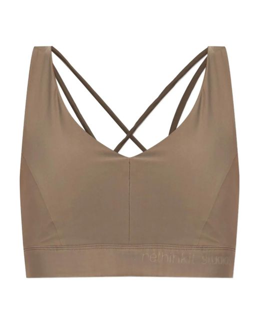 Rethinkit Studios Gray Cropped-Top mit überkreuzten Trägern