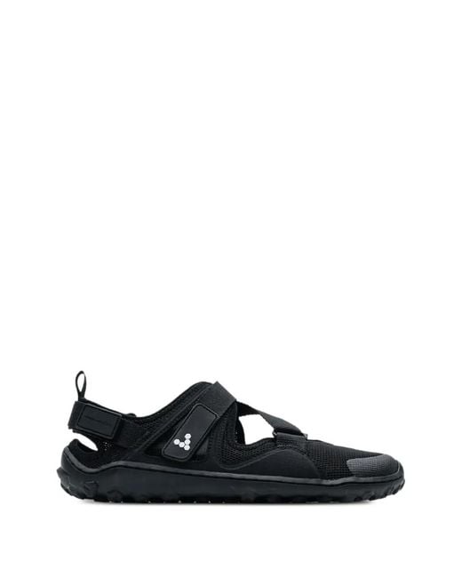 Vivobarefoot Black Touch-Strap Mesh Slip-On