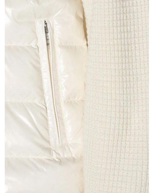 Moncler White Quilted-Panel Waffle-Knit Jacket for men