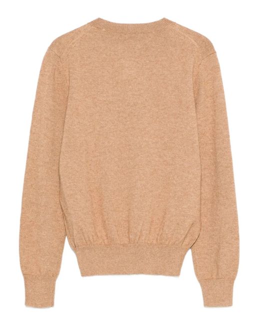 Isabel Marant Natural Embroidered-Logo Cardigan