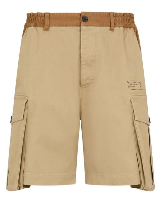 DSquared² Natural Two-Tone Cargo Shorts for men