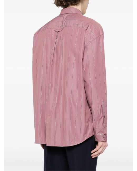 Paul Smith Pink Pinstripe-print Cotton Shirt for men