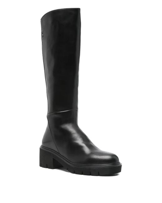 Nero Giardini Black 50Mm Zip-Detail Block-Heel Boots