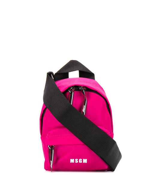 MSGM Pink Mini Logo-print Backpack
