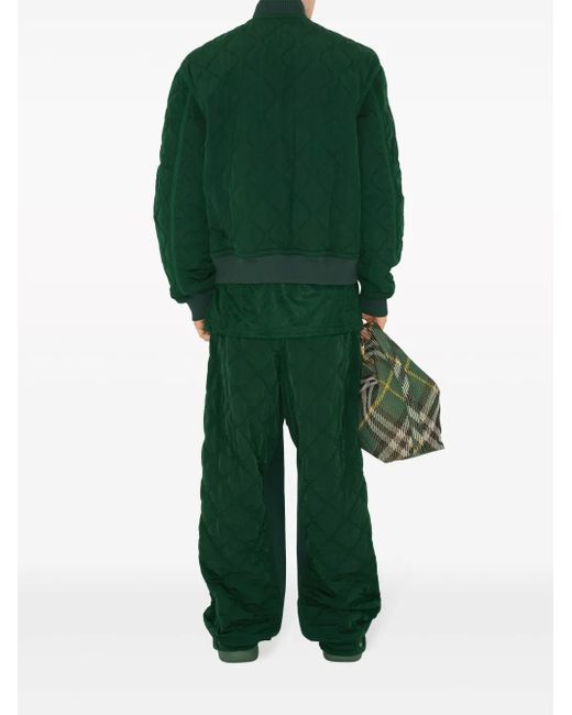 Burberry Green Quilted Nylon Bomber Jacket for men