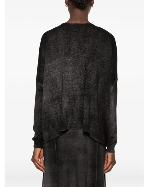 Avant Toi Black Faded-Effect Sweater