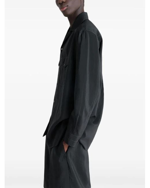 Lemaire Black Silk Shirt for men