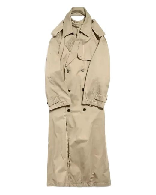 Balenciaga Natural Trench-Style Halterneck Dress