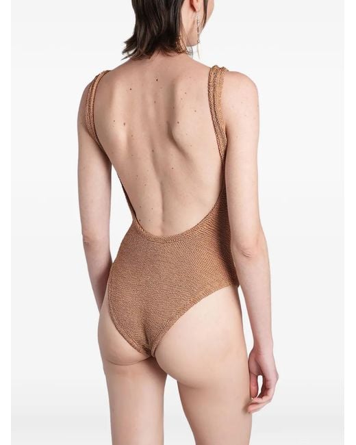 Hunza G Pink Maillot De Bain À Effet Froissé