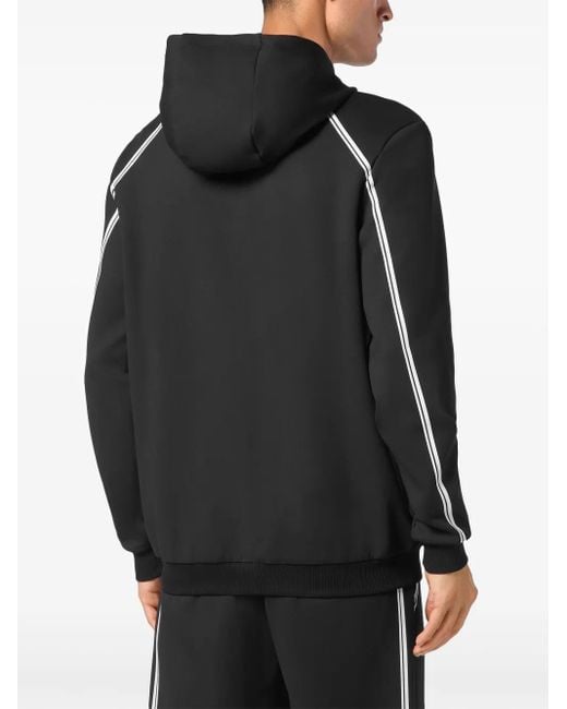 Philipp Plein Black Zip-Down Hoodie for men