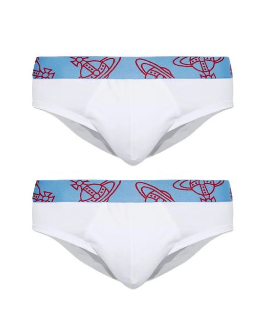 Vivienne Westwood Blue Orb-Logo Briefs for men