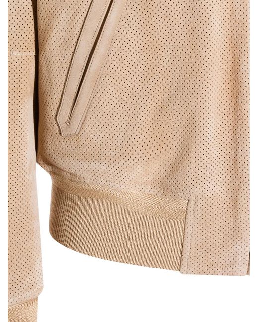 Tom Ford Natural Zip-Up Bomber Jacket for men