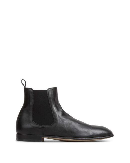 Officine Creative Black Solitude Elasticated-Side Ankle Boots for men