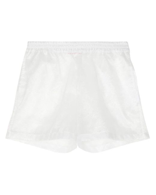 Walter Van Beirendonck White Floral-jacquard Satin Shorts for men