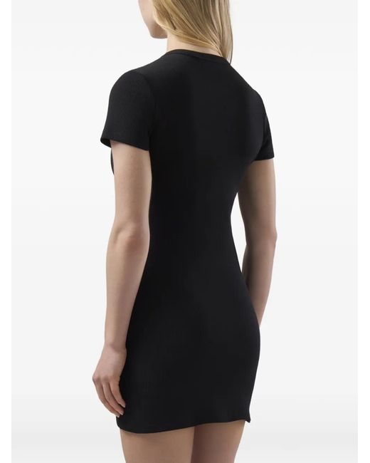 Gcds Black Ribbed A-Line Dress