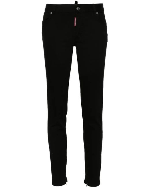 DSquared² Black Twiggy Mid-Rise Skinny Jeans
