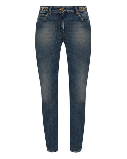 Versace Blue Medusa-Plaque Jeans