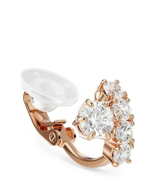 Swarovski White Matrix Crystal-Embellished Clip-On Earrings