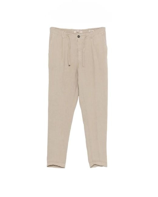40 Weft Natural Drawstring-Fastening Trousers for men
